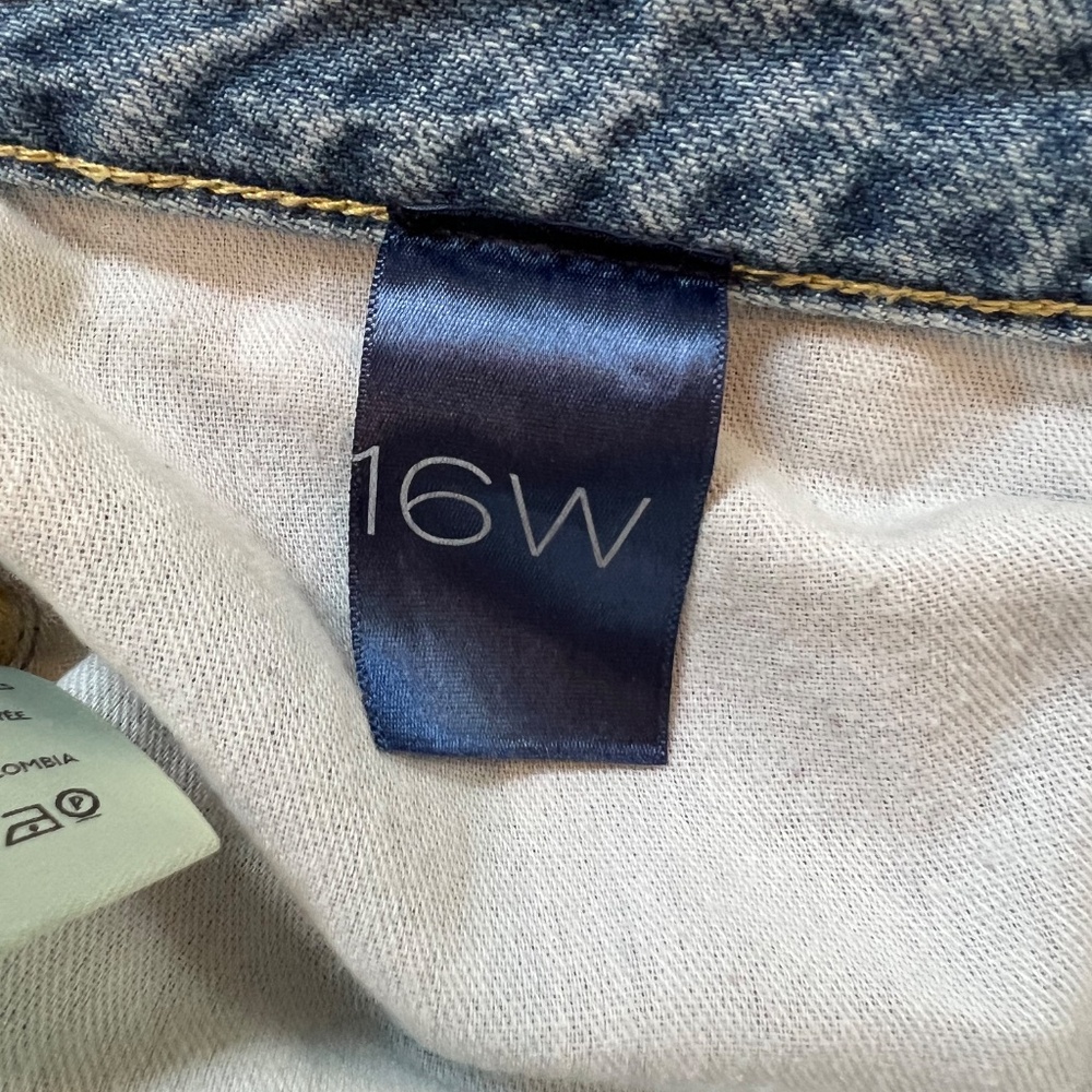 Anthropologie Pilcro Wide Leg Distressed Jeans with Sashiko Patches 16W Plus - Picture 11 of 16